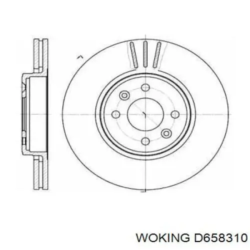 D658310 Woking Диск тормозной передний
