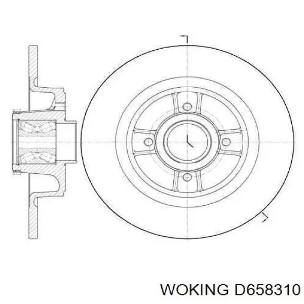D658310 Woking Диск тормозной передний