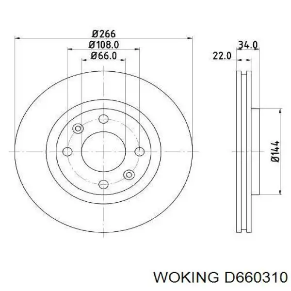 Купить D660310 Woking Ротор тормозной