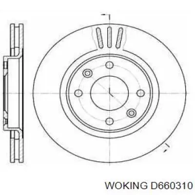 Передние тормозные диски D660310 Woking