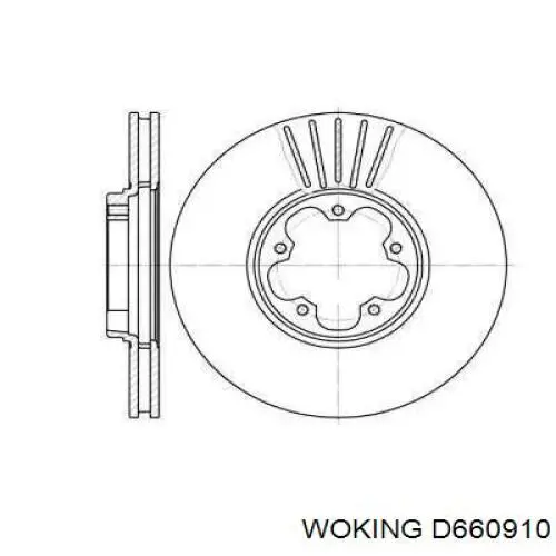 Передние тормозные диски D660910 Woking