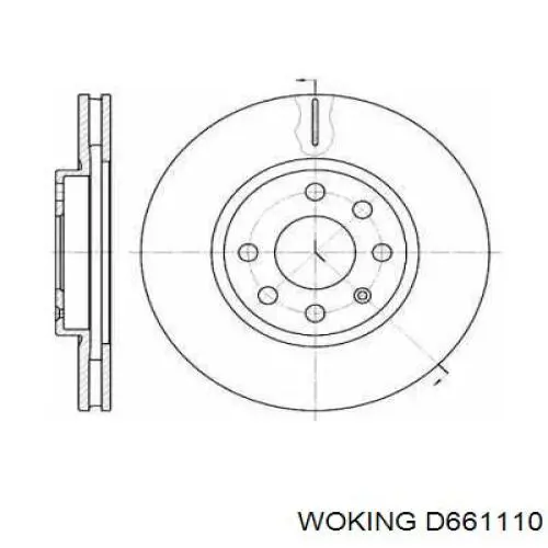 Передние тормозные диски D661110 Woking