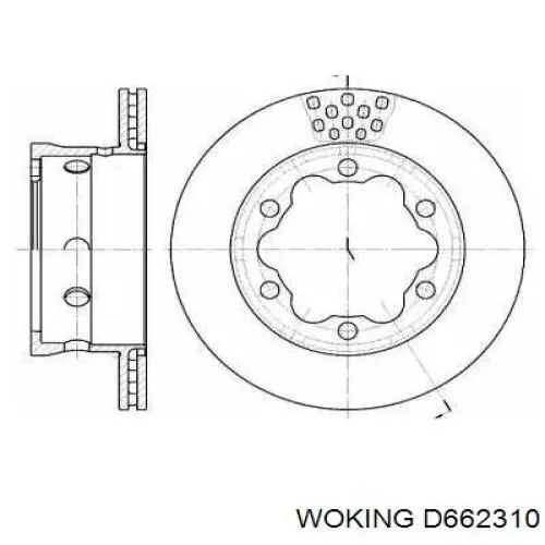 Тормозные диски D662310 Woking