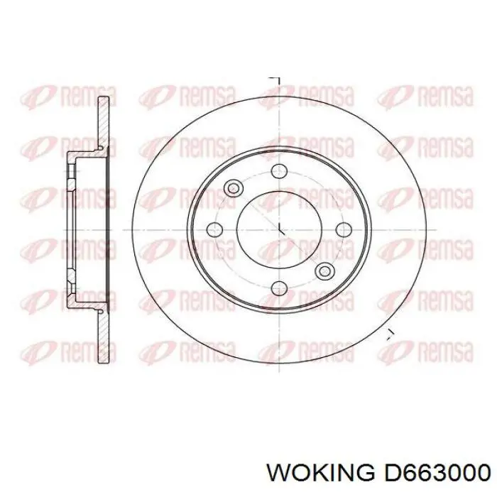 Задний тормозной диск Woking D663000 цена, от 23.80 USD