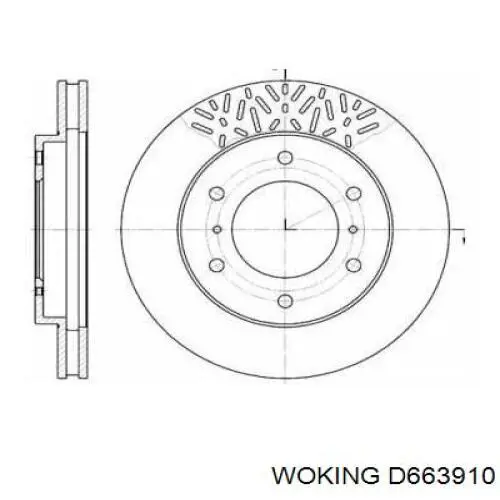 Передние тормозные диски D663910 Woking