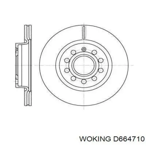 Передние тормозные диски D664710 Woking