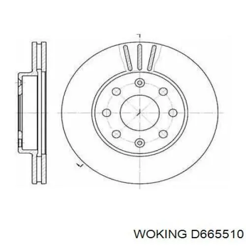 Передние тормозные диски D665510 Woking