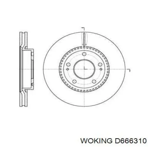 Передние тормозные диски D666310 Woking