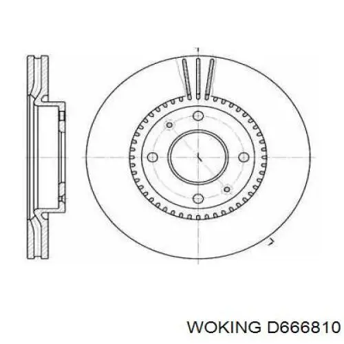 Передние тормозные диски D666810 Woking