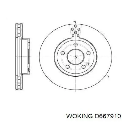 Передние тормозные диски D667910 Woking