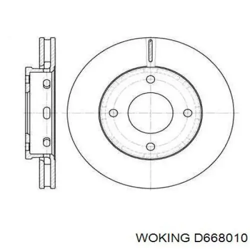 Передние тормозные диски D668010 Woking