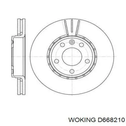 D668210 Woking диск тормозной передний