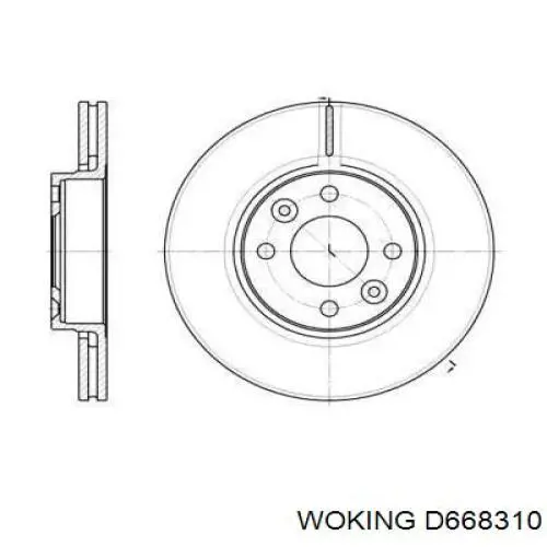 D668310 Woking передние тормозные диски