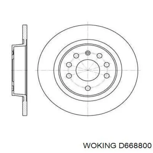 D668800 Woking диск тормозной задний