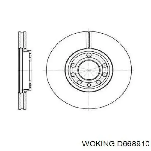 D6689.10 Woking диск тормозной передний