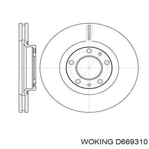 Передние тормозные диски D669310 Woking