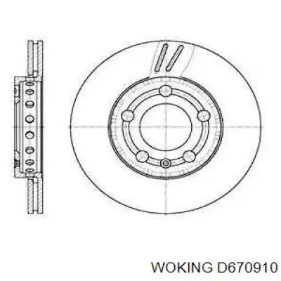 Передние тормозные диски D670910 Woking