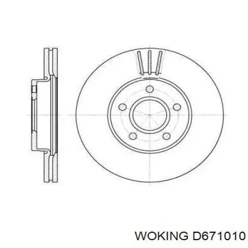 Передние тормозные диски D671010 Woking