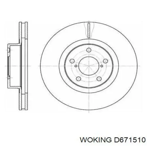 Передние тормозные диски D671510 Woking