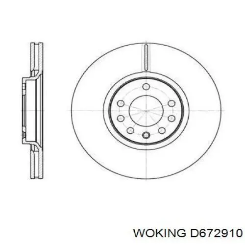 D672910 Woking диск тормозной передний