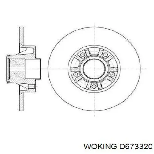 D673320 Woking диск тормозной задний