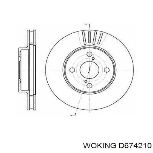 Передние тормозные диски D674210 Woking