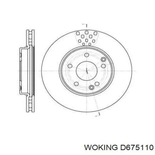 D6751.10 Woking диск тормозной передний
