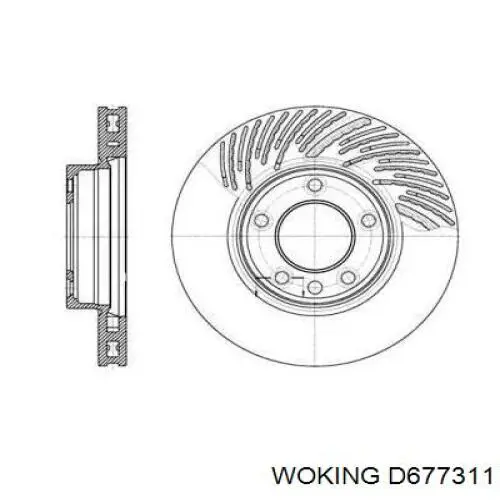 Передние тормозные диски D677311 Woking