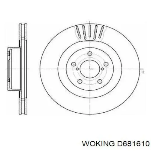 Передние тормозные диски D681610 Woking