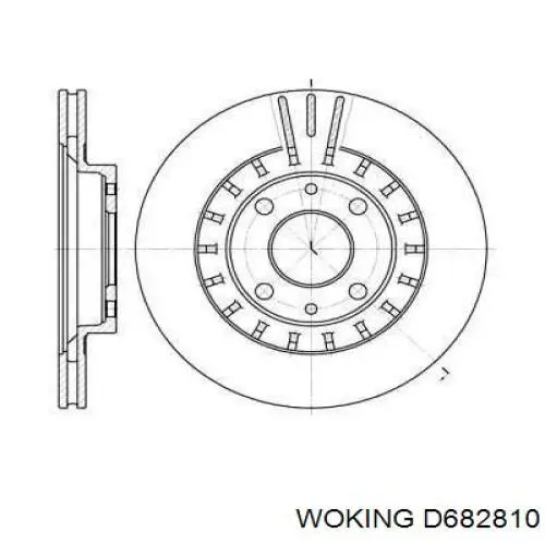 Передние тормозные диски D682810 Woking