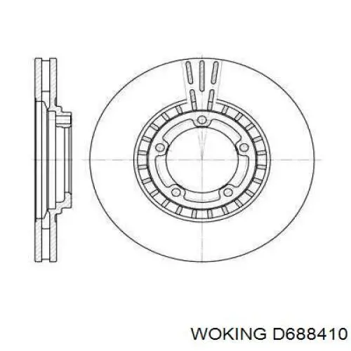 Передние тормозные диски D688410 Woking