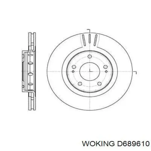 Передние тормозные диски D689610 Woking