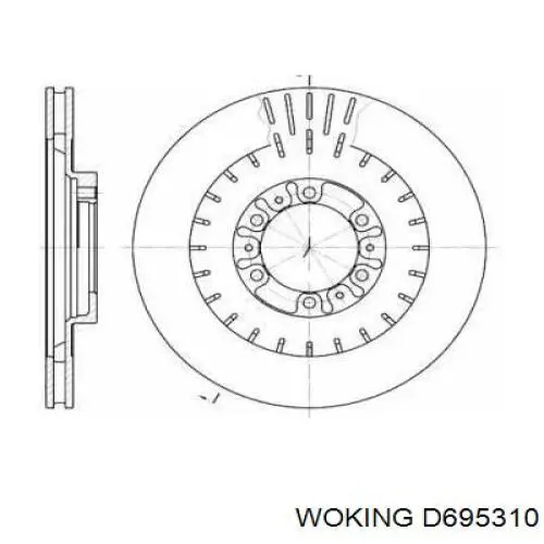 Передние тормозные диски D695310 Woking