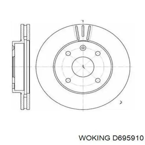 Передние тормозные диски D695910 Woking