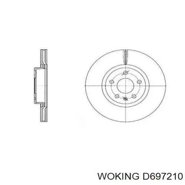 Передние тормозные диски D697210 Woking