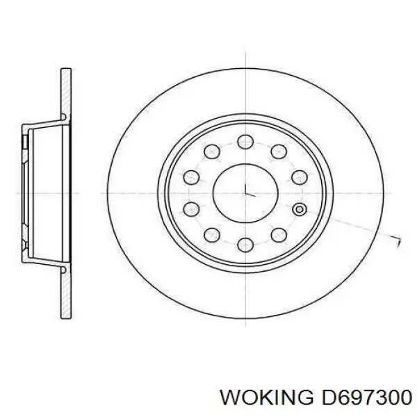 Купить D697300 Woking Диск тормозной задний
