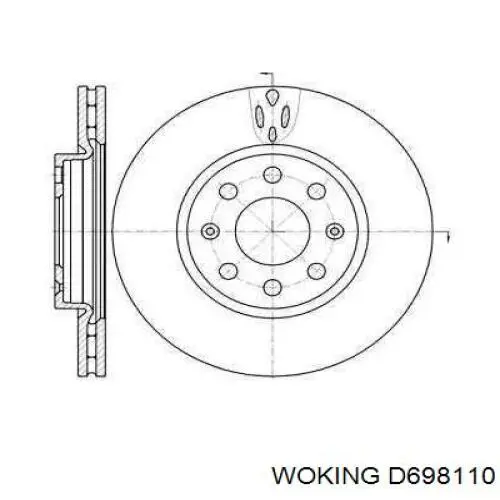 Передние тормозные диски D698110 Woking