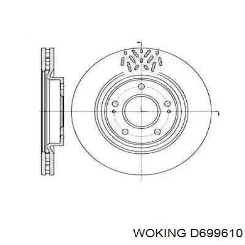 D699610 Woking Диск тормозной передний