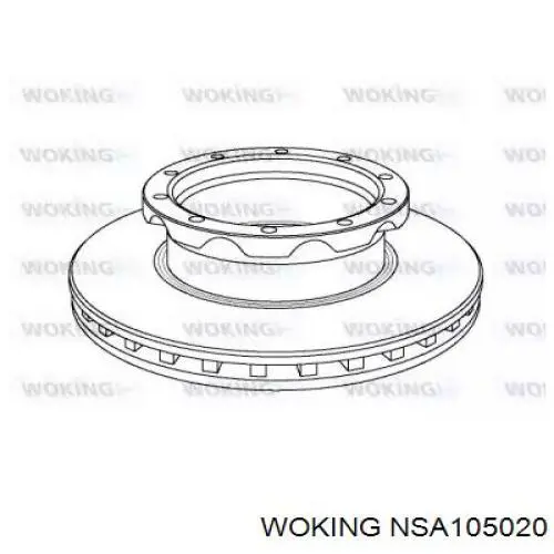 Передние тормозные диски NSA105020 Woking