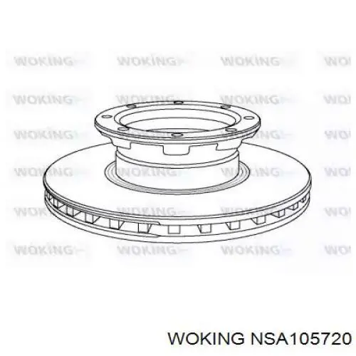 NSA105720 Woking диск тормозной задний