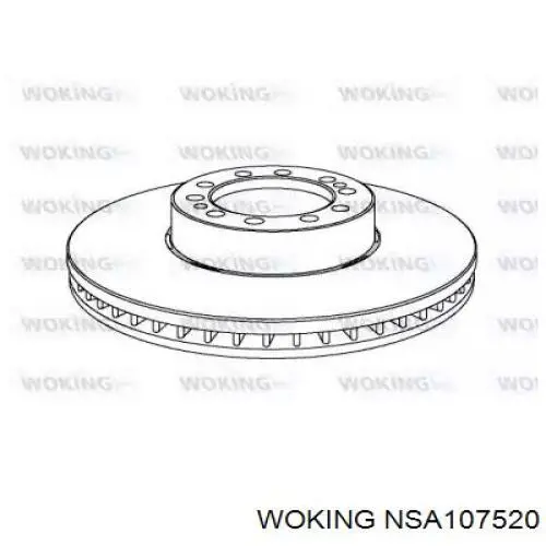 Передние тормозные диски NSA107520 Woking