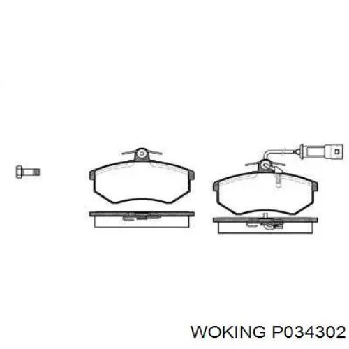 Передние тормозные колодки P034302 Woking