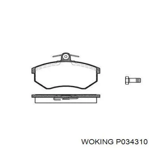 P0343.10 Woking колодки тормозные передние дисковые