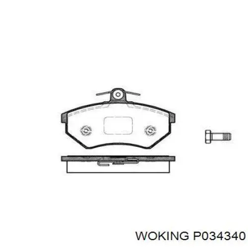 P034340 Woking колодки тормозные передние дисковые