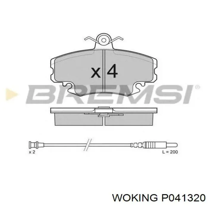 Передние тормозные колодки P041320 Woking