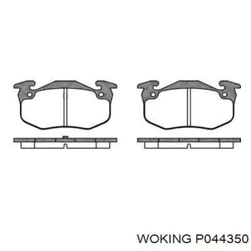 P044350 Woking колодки тормозные задние дисковые