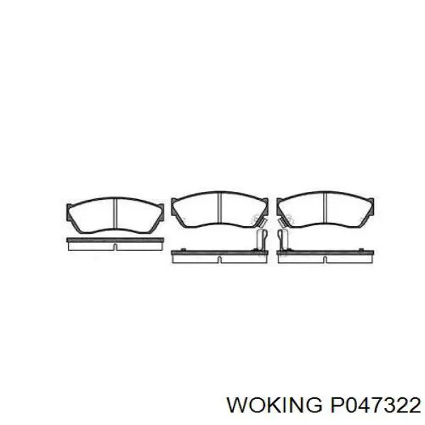 Передние тормозные колодки P047322 Woking