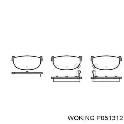 Задние тормозные колодки P051312 Woking