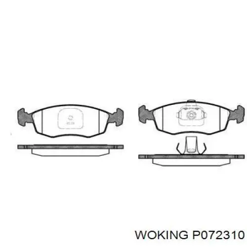 Передние тормозные колодки P072310 Woking