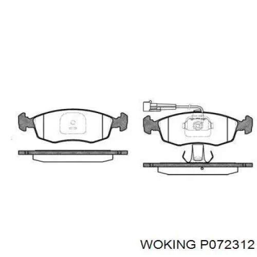 Передние тормозные колодки P072312 Woking